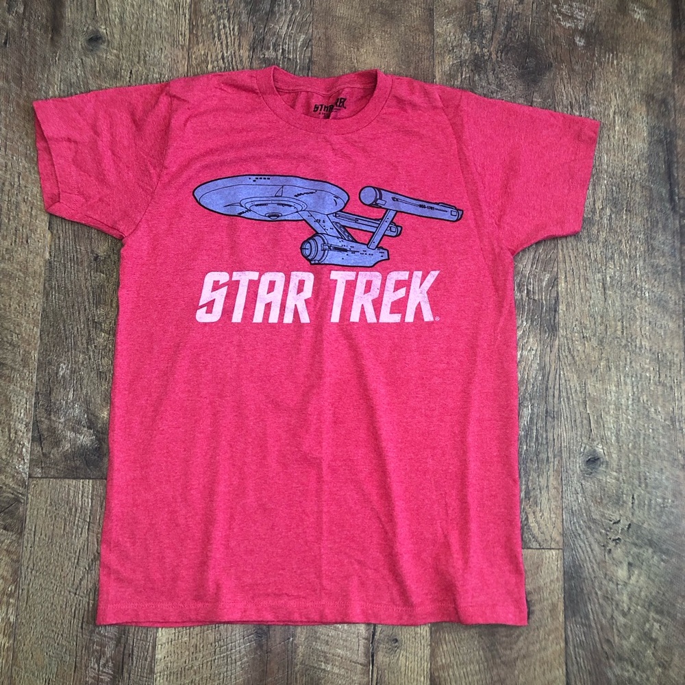 Star Trek Men’s Short Sleeve Crew Neck T-Shirt Red Medium